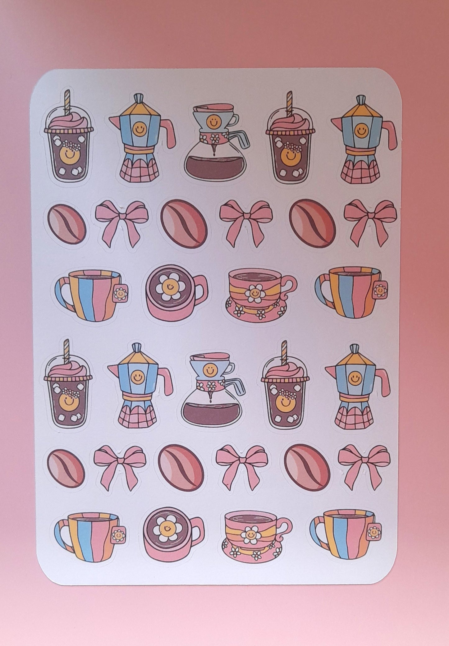 Coffee Lover Mini Sticker Sheet | Matt Sticker Sheet | Planner Stickers | Planner Sticker Sheet | Cute Stickers |Diary | Stationary