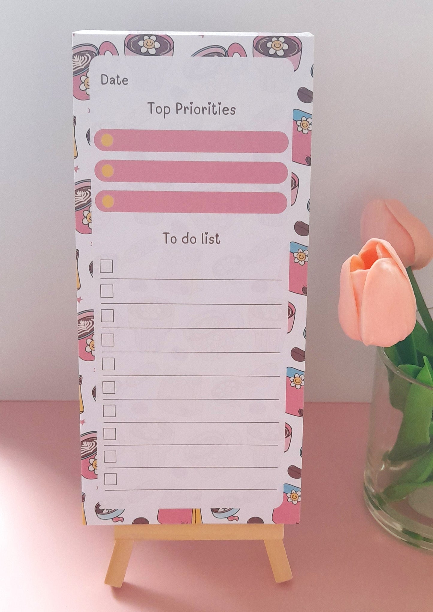 Coffee Lover DL To-Do List | Notepads for Organising | Daily Planner Pad | Tear Off Notepad | Planner Essentials