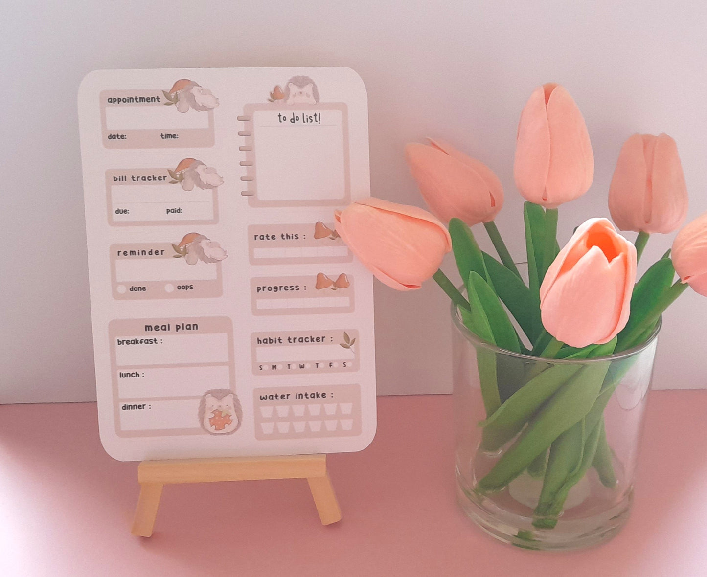 Cute Hedgehog Goal Tracker Sticker Sheet | Matt Sticker Sheet | Planner Stickers | Planner Sticker Sheet | Cute Stickers |Diary | Stationary