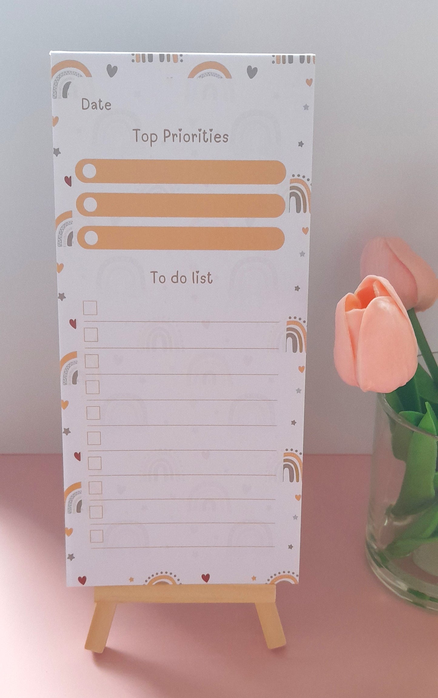 Cosy Rainbow DL To-Do List | Notepads for Organising | Daily Planner Pad | Tear Off Notepad | Planner Essentials
