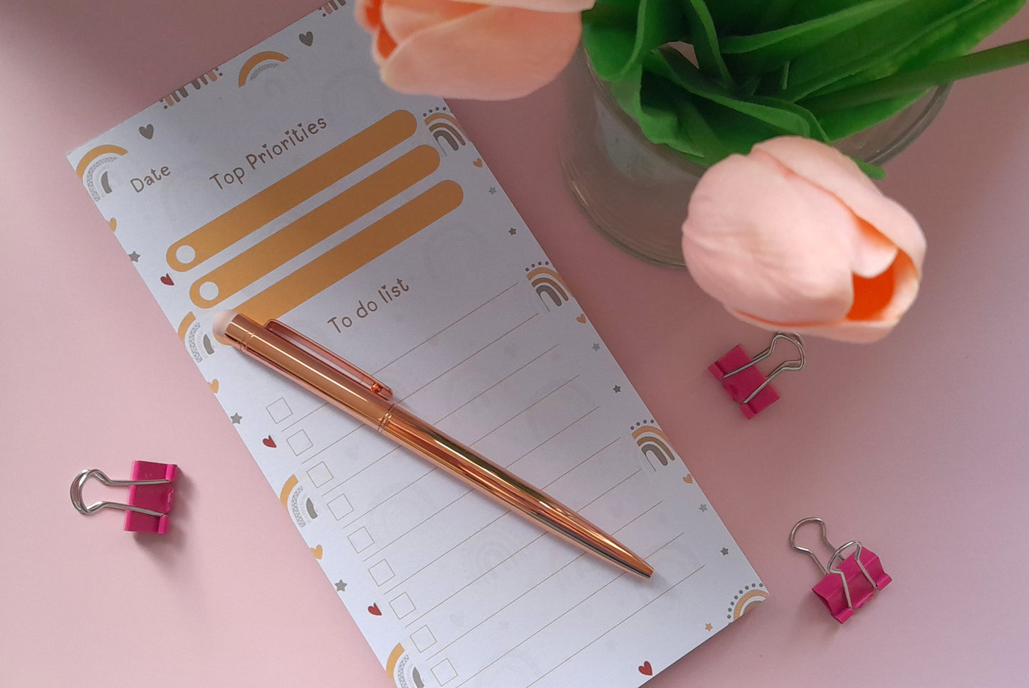 Cosy Rainbow DL To-Do List | Notepads for Organising | Daily Planner Pad | Tear Off Notepad | Planner Essentials