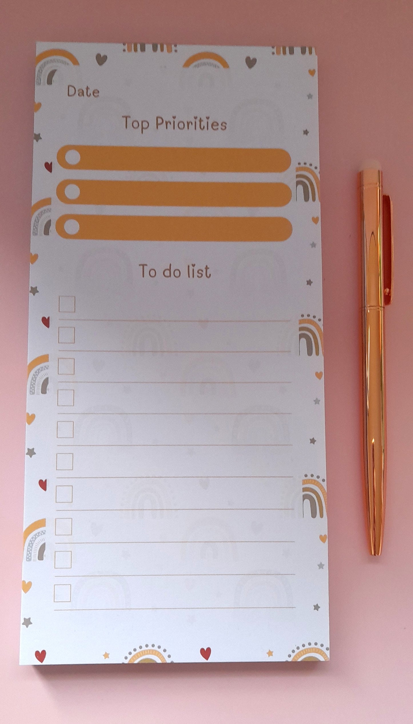 Cosy Rainbow DL To-Do List | Notepads for Organising | Daily Planner Pad | Tear Off Notepad | Planner Essentials