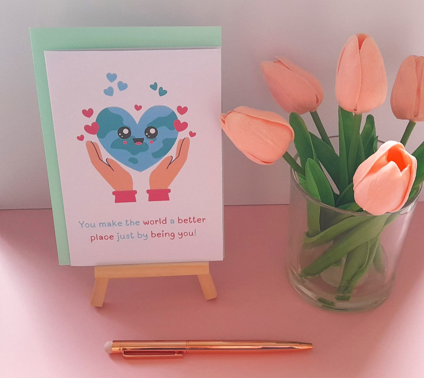 World | A6 Greeting Card - Uplifting Greeting Cards | Encouragement Card - Support Card - Greeting Card