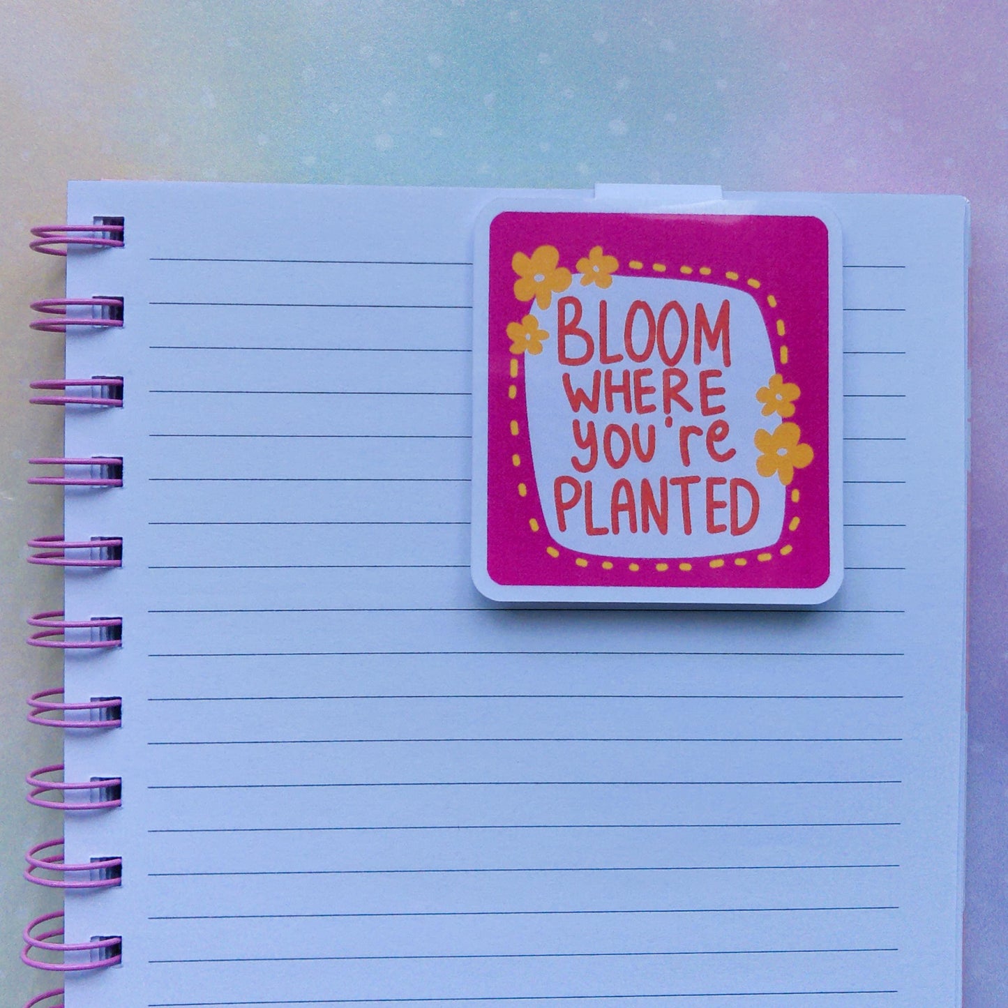 Handmade Magnetic Bookmark | Unique Cute Bookmark for Book Lovers | Positive Message Bookmarks | Literary Gift Idea | Bookish Gift | Bloom