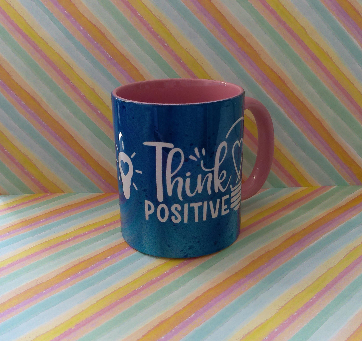 Start Your Day with Positivity| Inspirational 11oz Mug | Perfect Gift | Coffee Lovers | Cute Mug |Drinkware Gift| Think Positive | Pink |