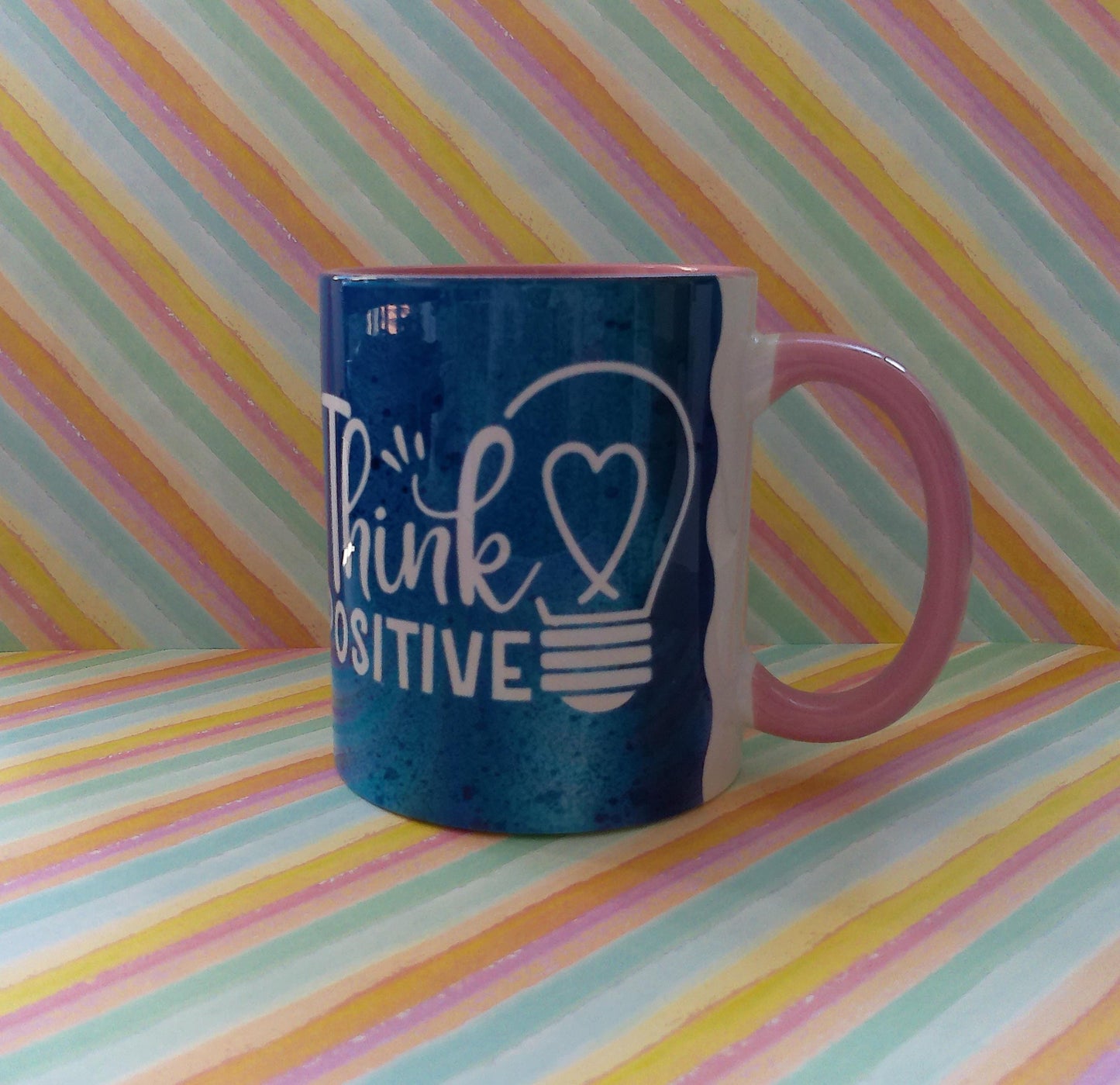 Start Your Day with Positivity| Inspirational 11oz Mug | Perfect Gift | Coffee Lovers | Cute Mug |Drinkware Gift| Think Positive | Pink |