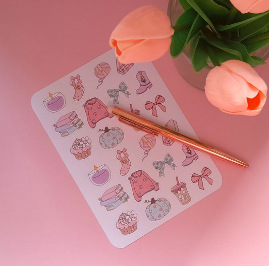 Cosy Autumn Vibes Sticker Sheet | Matt Sticker Sheet | Planner Stickers | Planner Sticker Sheet | Cute Stickers |Diary | Stationary