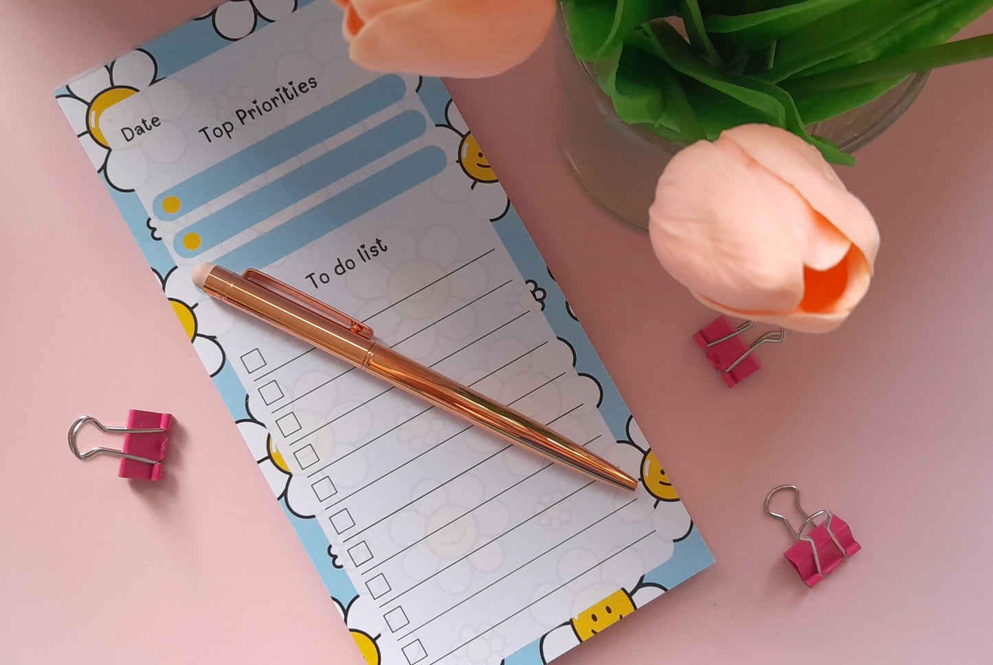 Daisy DL To-Do List | Notepads for Organising | Daily Planner Pad | Tear Off Notepad | Planner Essentials