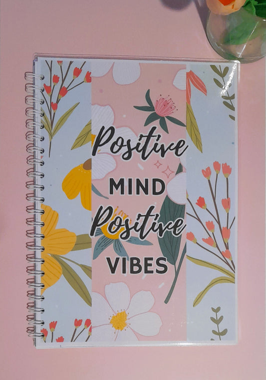 Positive Message A4 Lined Notebook | Notebook | Notebook for Organising | Daily Planner Pad | Stationary | Planner Essentials | Positive Mind Positive Vibes