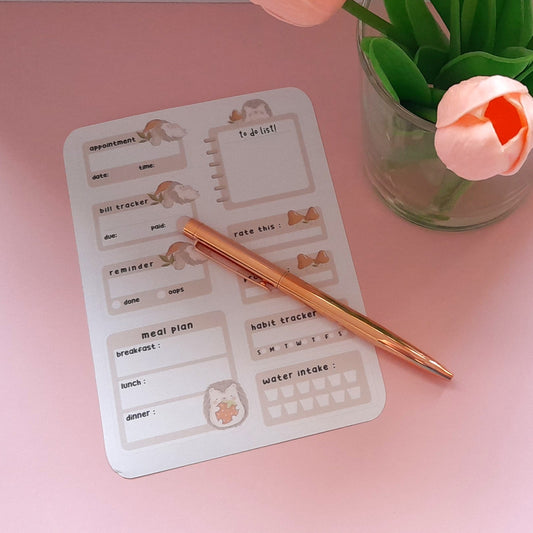 Cute Hedgehog Goal Tracker Sticker Sheet | Matt Sticker Sheet | Planner Stickers | Planner Sticker Sheet | Cute Stickers |Diary | Stationary