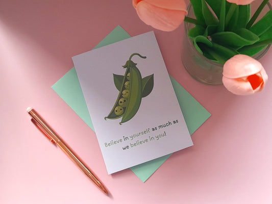 Positivity Peas | A6 Greeting Card - Uplifting Greeting Cards | Encouragement Card Support Card - Greeting Card