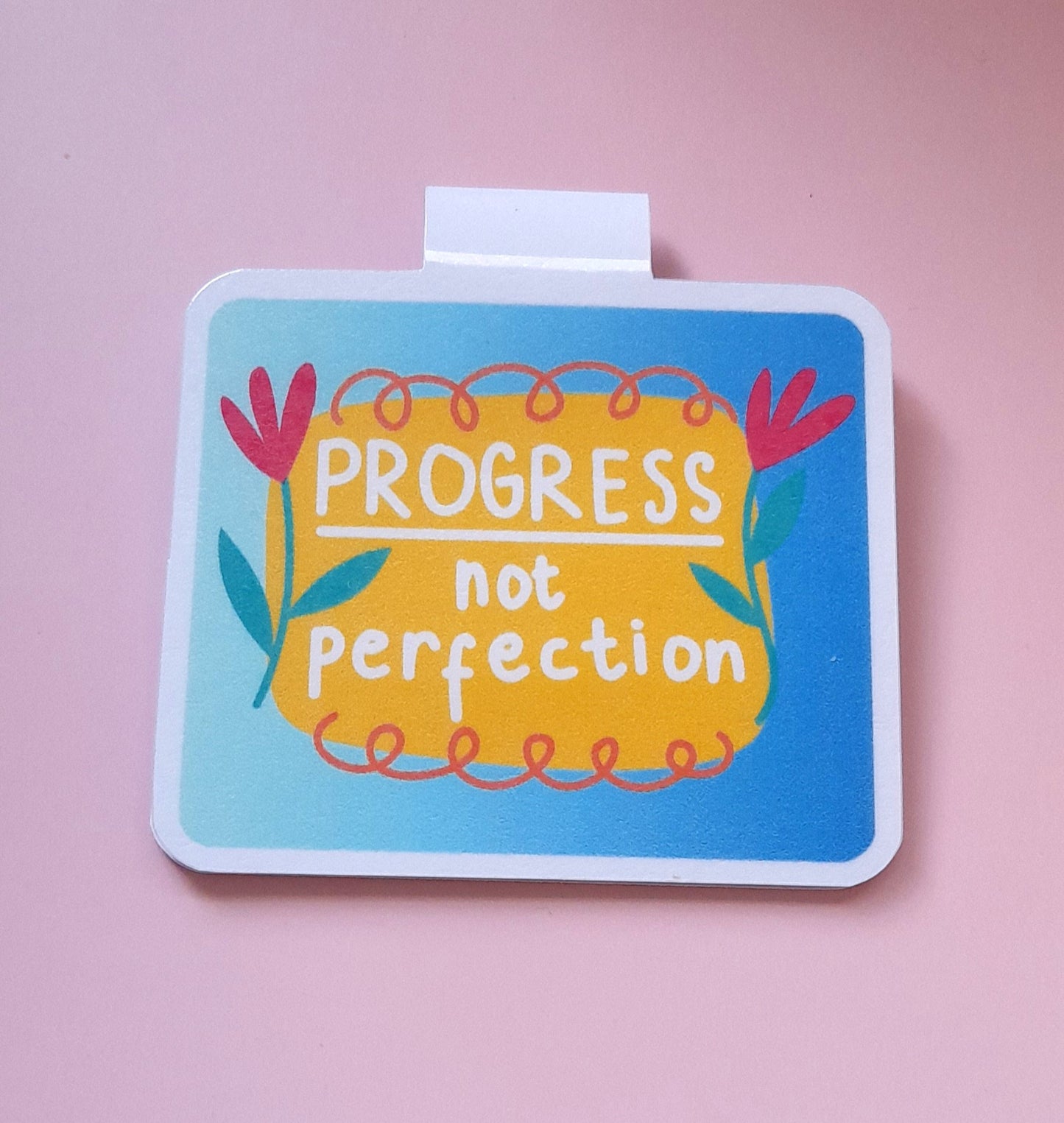 Handmade Magnetic Bookmark | Unique Cute Bookmark for Book Lovers | Positive Message Bookmarks| Literary Gift Idea | Bookish Gift | Progress