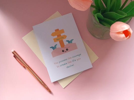 New Life | A6 Greeting Card - Uplifting Greeting Cards | Encouragement Card Support Card - Greeting Card