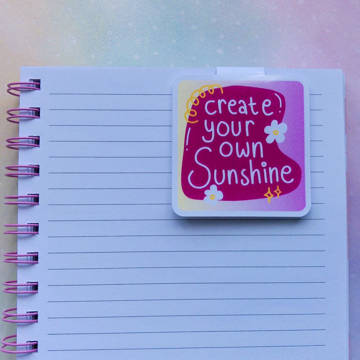 Handmade Magnetic Bookmark | Unique Cute Bookmark for Book Lovers | Positive Message Bookmarks| Literary Gift Idea | Bookish Gift | Sunshine