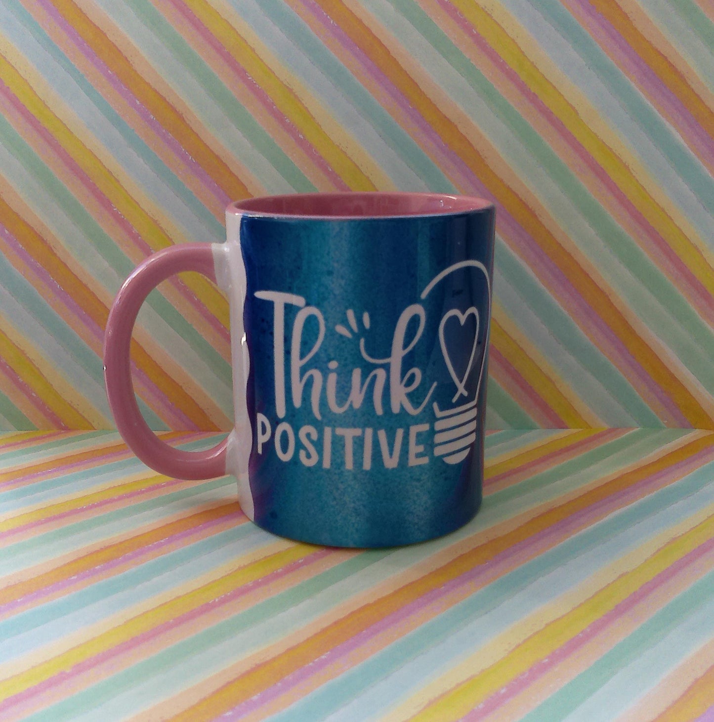 Start Your Day with Positivity| Inspirational 11oz Mug | Perfect Gift | Coffee Lovers | Cute Mug |Drinkware Gift| Think Positive | Pink |